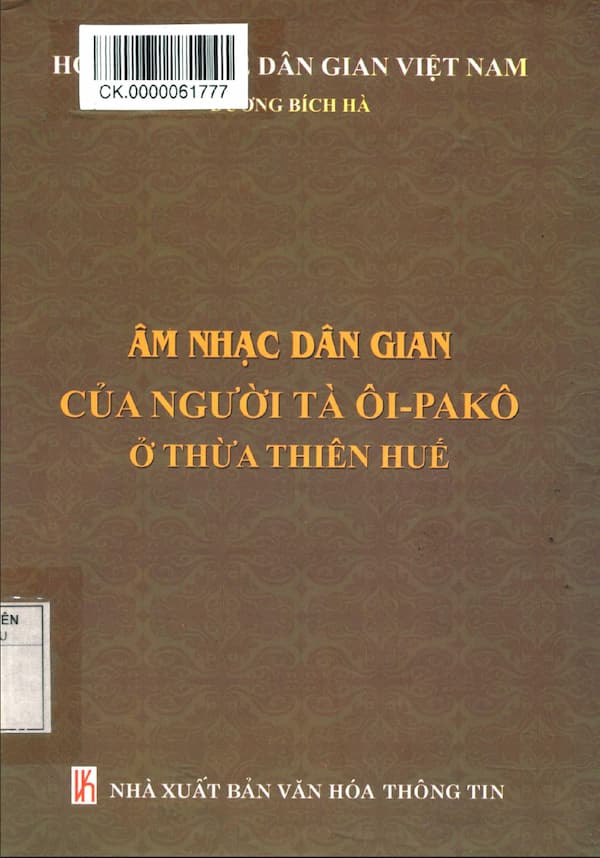 Âm nhạc người Tà Ôi - Pakô ở Thừa Thiên Huế - Giáo trình PDF
