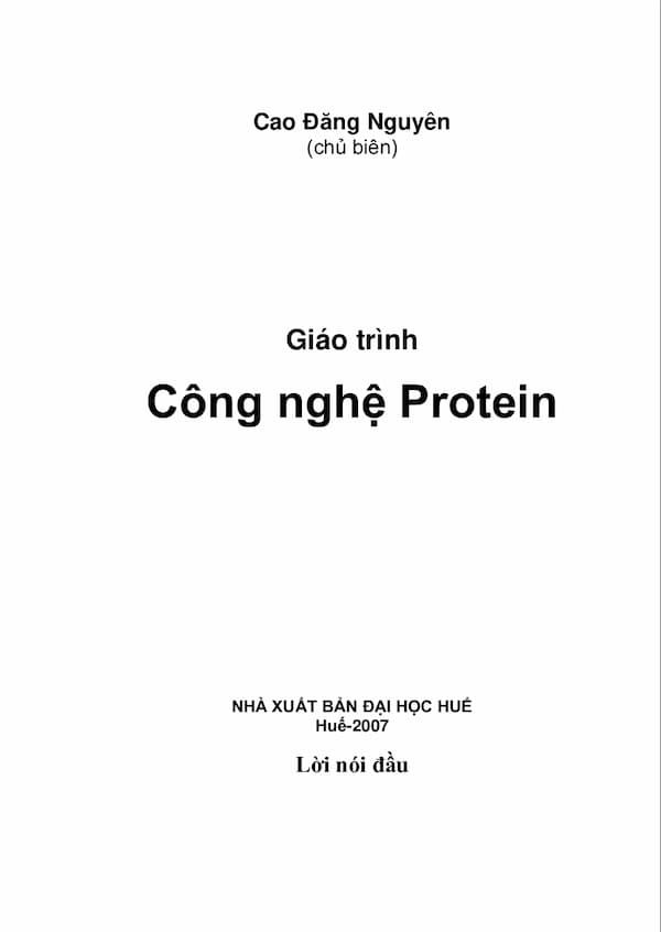 Giáo trình Công nghệ Protein - Giáo trình PDF