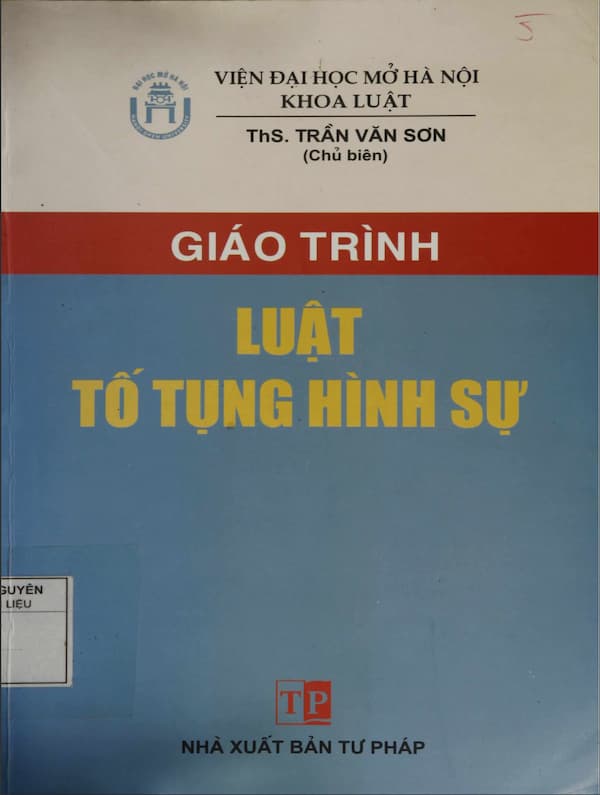 Giáo trình luật tố tụng hình sự - Giáo trình PDF